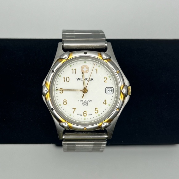 Wenger Vintage 2000 Swiss Army SMT Design Silver Gold tones Unisex Watch Working - Picture 8 of 10